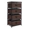 4-Tier Tall Closet Dresser with Drawers - Clothes Organizer and Small Fabric Storage for Bedroom (Dark Brown)